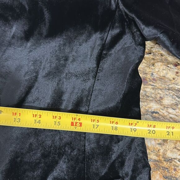 Henri Bendel Vintage Black Velvet Button-Up Jacket With Pockets Size 14 - Picture 9 of 15